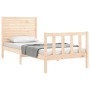 Estructura de cama con cabecero madera maciza 100x200 cm de , Camas y somieres - Ref: Foro24-3193196, Precio: 135,64 €, Descu...