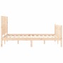 Estructura de cama con cabecero madera maciza 140x200 cm de , Camas y somieres - Ref: Foro24-3193206, Precio: 161,16 €, Descu...