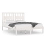Estructura cama madera de pino doble pequeña blanca 120x190 cm de , Camas y somieres - Ref: Foro24-3103904, Precio: 127,56 €,...