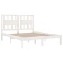 Estructura cama madera de pino doble pequeña blanca 120x190 cm de , Camas y somieres - Ref: Foro24-3103904, Precio: 127,56 €,...