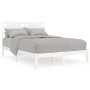 Estructura de cama doble pequeña madera maciza blanca 120x190cm de , Camas y somieres - Ref: Foro24-3104189, Precio: 126,54 €...