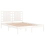Estructura de cama doble pequeña madera maciza blanca 120x190cm de , Camas y somieres - Ref: Foro24-3104189, Precio: 126,54 €...