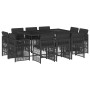 Set de comedor jardín 11 pzas con cojines ratán sintético negro en Conjuntos de jardín | Comprar online en Foru.es
