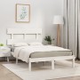 Estructura de cama doble pequeña madera maciza blanca 120x190cm de , Camas y somieres - Ref: Foro24-3104644, Precio: 114,96 €...