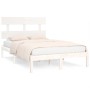 Estructura de cama doble pequeña madera maciza blanca 120x190cm de , Camas y somieres - Ref: Foro24-3104644, Precio: 114,96 €...