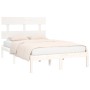 Estructura de cama doble pequeña madera maciza blanca 120x190cm de , Camas y somieres - Ref: Foro24-3104644, Precio: 114,96 €...