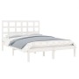 Estructura de cama doble pequeña madera maciza blanca 120x190cm de , Camas y somieres - Ref: Foro24-3105441, Precio: 120,89 €...