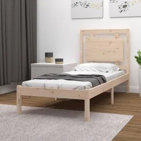 Solid wood bed frame 75x190 cm by , Beds and slatted bases - Ref: Foro24-3105495, Price: 85,96 €, Discount: %