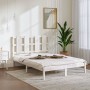 Estructura de cama doble pequeña madera maciza blanca 120x190cm de , Camas y somieres - Ref: Foro24-3105571, Precio: 127,47 €...