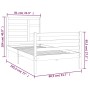 Estructura de cama madera maciza 75x190 cm de , Camas y somieres - Ref: Foro24-3105820, Precio: 88,81 €, Descuento: %
