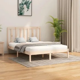 Solid wood bed frame 160x200 cm by , Beds and slatted bases - Ref: Foro24-3106778, Price: 119,04 €, Discount: %