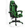 Silla gaming de cuero sintético negro y verde en Sillas de oficina | Comprar online en Foru.es