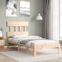 Estructura de cama con cabecero madera maciza de , Camas y somieres - Ref: Foro24-3193561, Precio: 88,84 €, Descuento: %