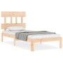 Estructura de cama con cabecero madera maciza de , Camas y somieres - Ref: Foro24-3193561, Precio: 88,84 €, Descuento: %