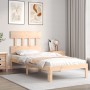 Estructura de cama con cabecero madera maciza de , Camas y somieres - Ref: Foro24-3193561, Precio: 88,84 €, Descuento: %