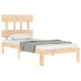 Estructura de cama con cabecero madera maciza de , Camas y somieres - Ref: Foro24-3193561, Precio: 88,84 €, Descuento: %