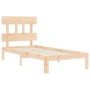 Estructura de cama con cabecero madera maciza de , Camas y somieres - Ref: Foro24-3193561, Precio: 88,84 €, Descuento: %
