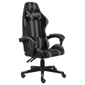 Silla gaming de cuero sintético negro y gris en Sillas de oficina | Comprar online en Foru.es