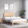 Estructura de cama de matrimonio con cabecero madera maciza de , Camas y somieres - Ref: Foro24-3193701, Precio: 129,01 €, De...