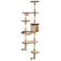 Rascador de gato de pared postes de sisal 194 cm beige y marrón de vidaXL, Mobiliario para gatos - Ref: Foro24-170589, Precio...