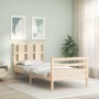 Estructura de cama individual con cabecero madera maciza de , Camas y somieres - Ref: Foro24-3194076, Precio: 91,50 €, Descue...
