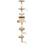 Rascador de gato de pared postes de sisal 194 cm beige y marrón de vidaXL, Mobiliario para gatos - Ref: Foro24-170589, Precio...