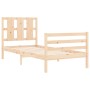 Estructura de cama individual con cabecero madera maciza de , Camas y somieres - Ref: Foro24-3194076, Precio: 91,50 €, Descue...