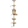Rascador de gato de pared postes de sisal 194 cm beige y marrón de vidaXL, Mobiliario para gatos - Ref: Foro24-170589, Precio...