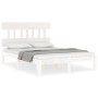 Estructura de cama con cabecero madera maciza blanco 140x190 cm de , Camas y somieres - Ref: Foro24-3193577, Precio: 139,90 €...