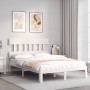 Estructura de cama con cabecero madera maciza blanco 140x190 cm de , Camas y somieres - Ref: Foro24-3193577, Precio: 139,90 €...