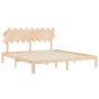 Estructura de cama de matrimonio con cabecero madera maciza de , Camas y somieres - Ref: Foro24-3193741, Precio: 156,70 €, De...