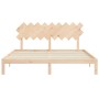 Estructura de cama de matrimonio con cabecero madera maciza de , Camas y somieres - Ref: Foro24-3193741, Precio: 156,70 €, De...