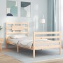 Estructura de cama individual con cabecero madera maciza de , Camas y somieres - Ref: Foro24-3194401, Precio: 95,65 €, Descue...