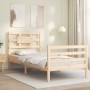 Estructura de cama individual con cabecero madera maciza de , Camas y somieres - Ref: Foro24-3194401, Precio: 95,65 €, Descue...