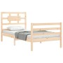 Estructura de cama individual con cabecero madera maciza de , Camas y somieres - Ref: Foro24-3194401, Precio: 95,65 €, Descue...