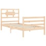 Estructura de cama individual con cabecero madera maciza de , Camas y somieres - Ref: Foro24-3194401, Precio: 95,65 €, Descue...