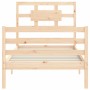Estructura de cama individual con cabecero madera maciza de , Camas y somieres - Ref: Foro24-3194401, Precio: 95,65 €, Descue...