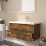Mueble de baño con lavabo madera contrachapada roble ahumado de , Tocadores de baño - Ref: Foro24-3152879, Precio: 236,13 €, ...