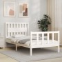 Estructura de cama con cabecero madera maciza blanco 100x200 cm de , Camas y somieres - Ref: Foro24-3192417, Precio: 135,28 €...