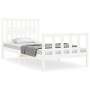 Estructura de cama con cabecero madera maciza blanco 100x200 cm de , Camas y somieres - Ref: Foro24-3192417, Precio: 135,28 €...
