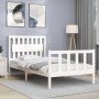 Estructura de cama con cabecero madera maciza blanco 100x200 cm de , Camas y somieres - Ref: Foro24-3192417, Precio: 135,28 €...
