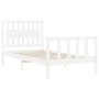 Estructura de cama con cabecero madera maciza blanco 100x200 cm de , Camas y somieres - Ref: Foro24-3192417, Precio: 135,28 €...
