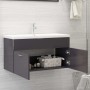 Mueble con lavabo madera de ingeniería gris brillante de , Tocadores de baño - Ref: Foro24-3070846, Precio: 223,98 €, Descuen...