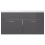 Mueble con lavabo madera de ingeniería gris brillante de , Tocadores de baño - Ref: Foro24-3070846, Precio: 223,98 €, Descuen...