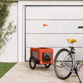 Remolque de bicicleta mascotas hierro tela Oxford naranja negro de , Cochecitos para mascotas - Ref: Foro24-93914, Precio: 95...