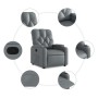 Sillón reclinable de cuero sintético gris de , Sillones - Ref: Foro24-372506, Precio: 203,41 €, Descuento: %