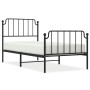 Estructura de cama con cabecero y estribo metal negro 90x200 cm de , Camas y somieres - Ref: Foro24-373898, Precio: 73,80 €, ...