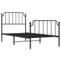 Estructura de cama con cabecero y estribo metal negro 90x200 cm de , Camas y somieres - Ref: Foro24-373898, Precio: 73,80 €, ...