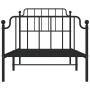 Estructura de cama con cabecero y estribo metal negro 90x200 cm de , Camas y somieres - Ref: Foro24-373898, Precio: 73,80 €, ...