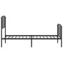 Estructura de cama con cabecero y estribo metal negro 90x200 cm de , Camas y somieres - Ref: Foro24-373898, Precio: 73,80 €, ...